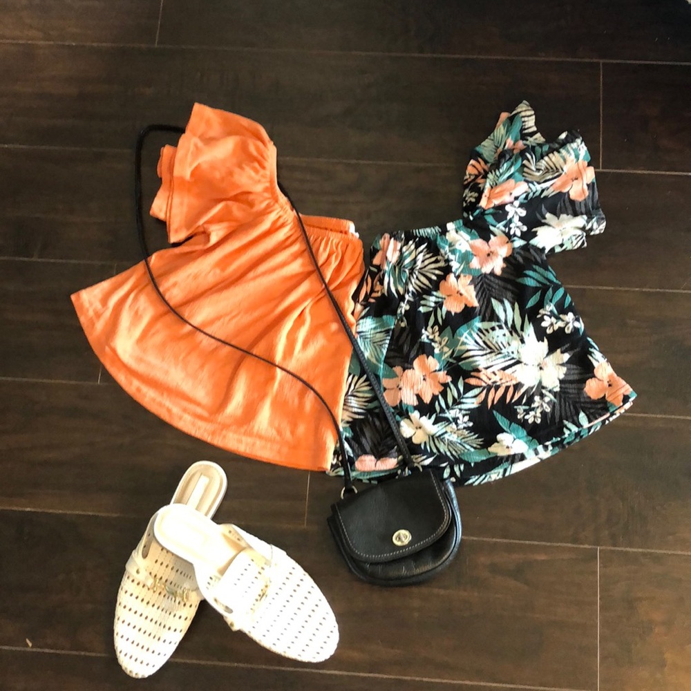 Sexy, off the shoulder, cropped blouses